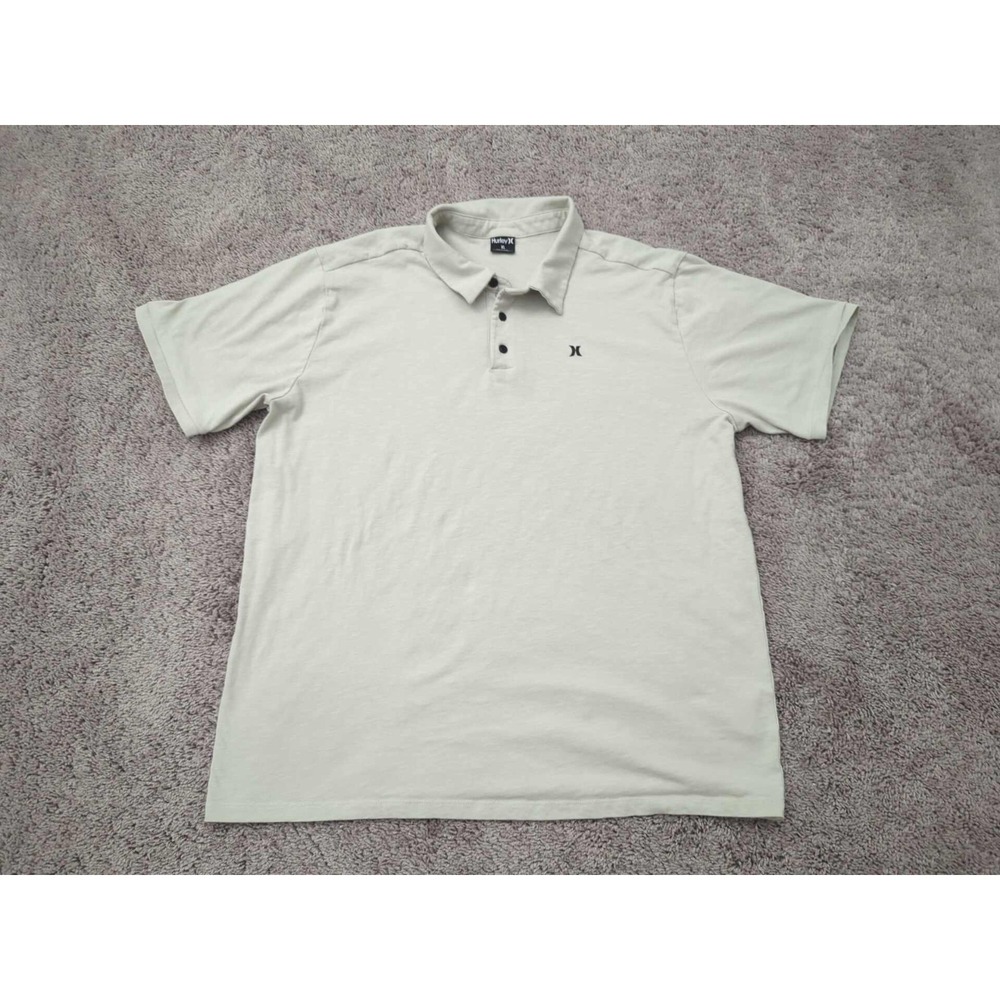 Hurley Polo Shirt Mens XL Gray Short Sleeve Logo H20-Dri Golf Preppy Casual